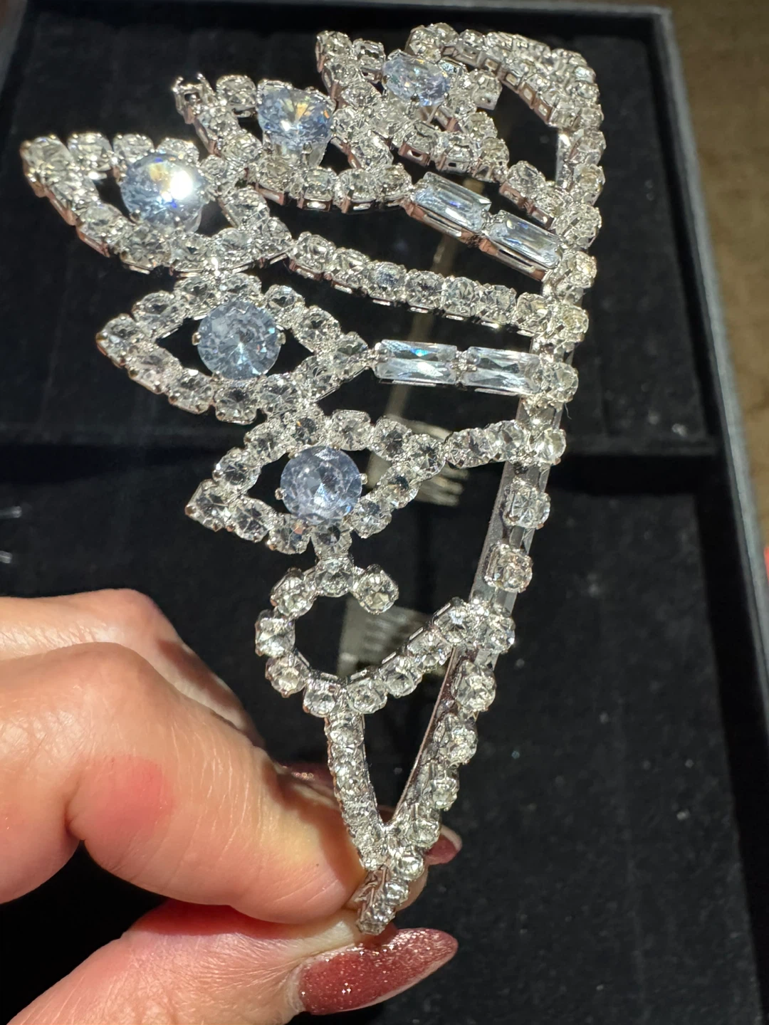 Rhinestone Tiara with Combs - photo 2