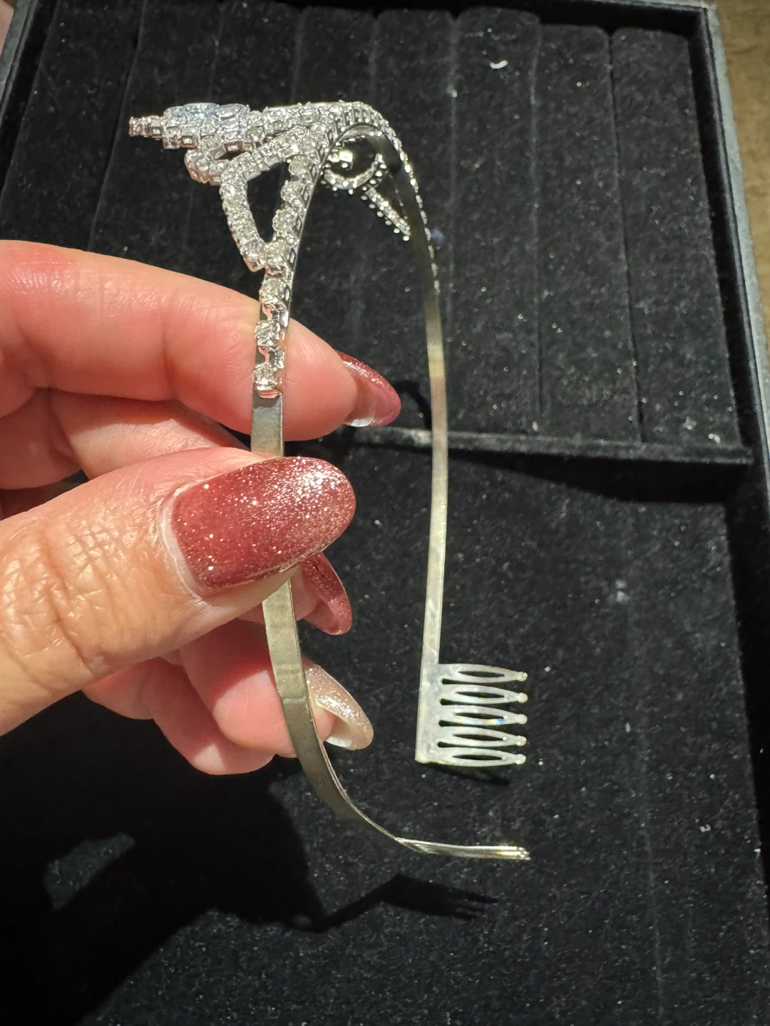 Rhinestone Tiara with Combs - photo 4