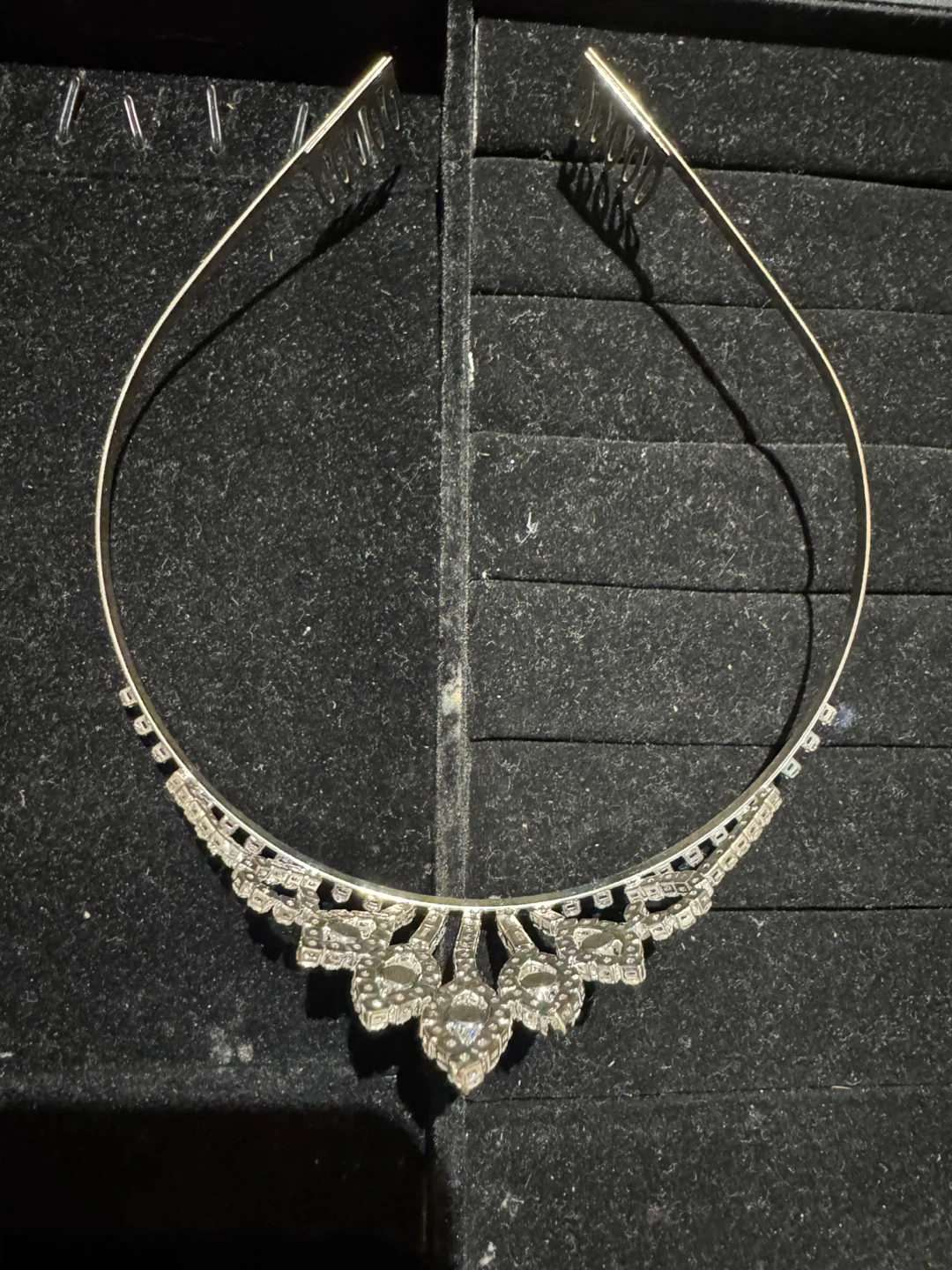 Rhinestone Tiara with Combs - photo 3