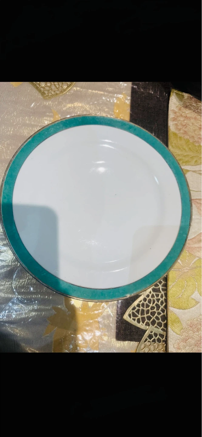 White and Teal Plate
