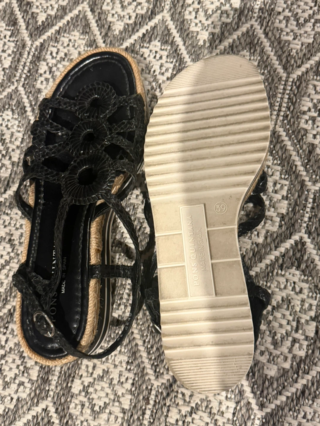 Pons Quintana Black Espadrille Wedge Sandals - photo 5