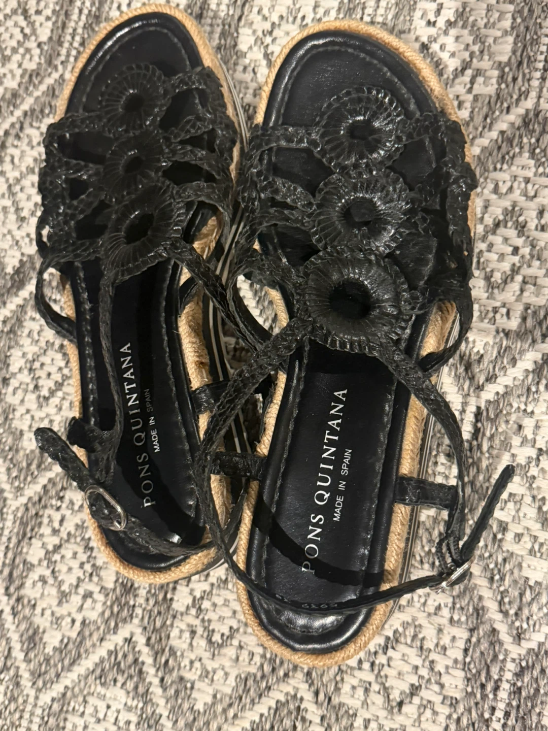 Pons Quintana Black Espadrille Wedge Sandals - photo 3
