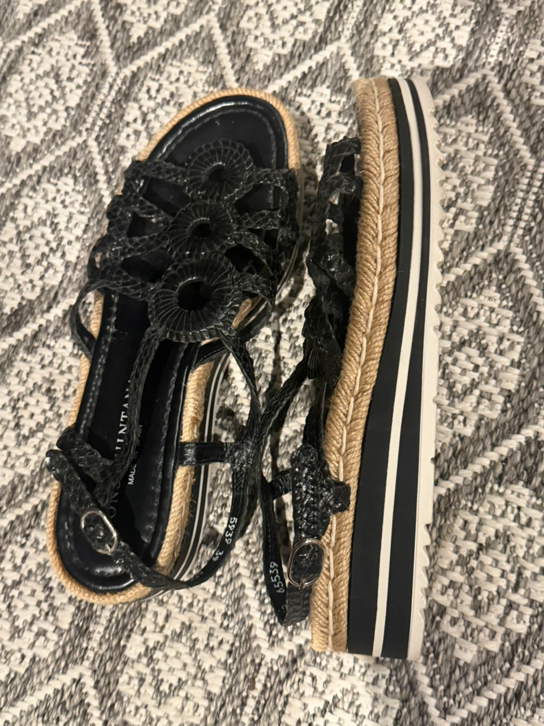 Pons Quintana Black Espadrille Wedge Sandals - photo 4