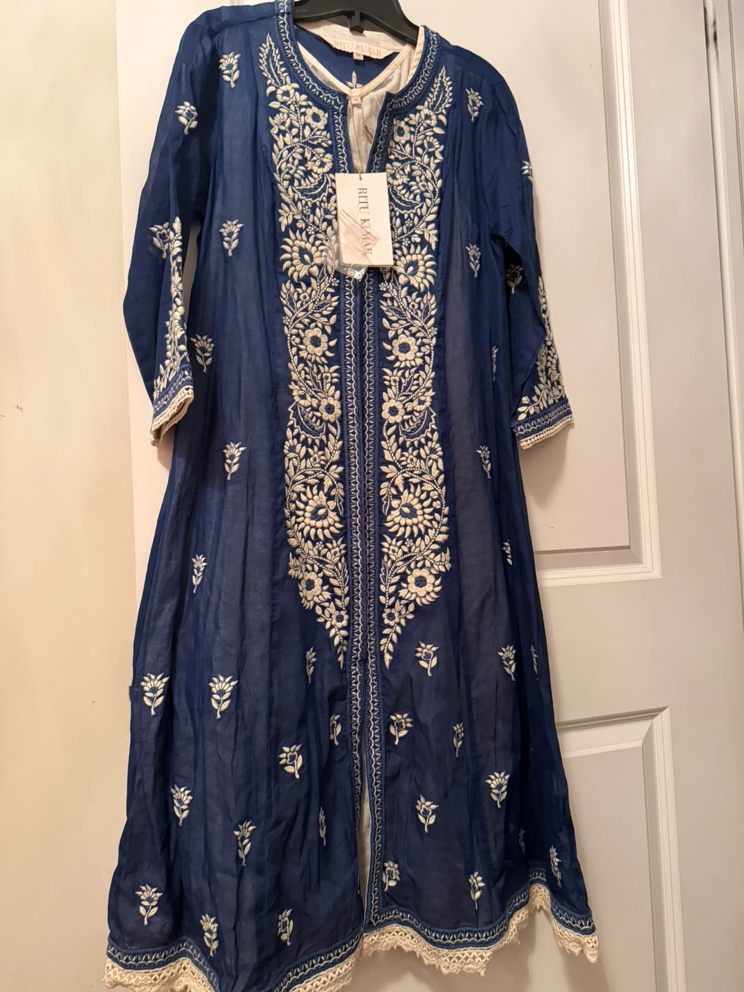 Ritu Kumar Blue Embroidered Kurti