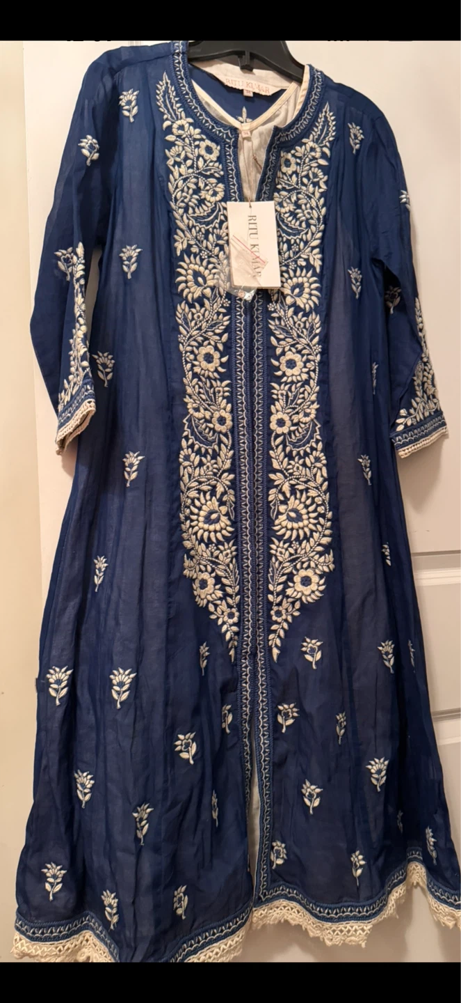 Ritu Kumar Blue Embroidered Kurti - photo 3