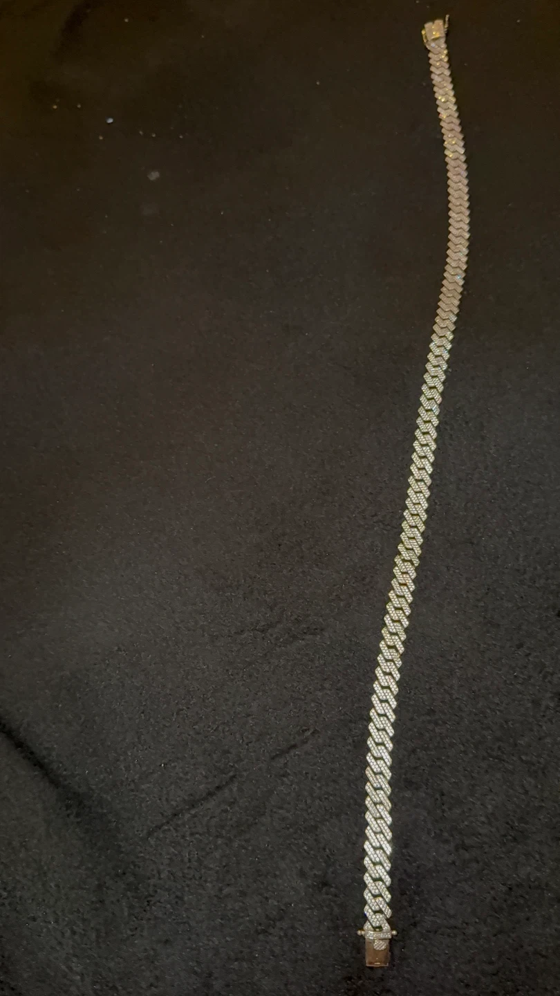 Cuban Link Chain Necklace with Rhinestones - photo 4
