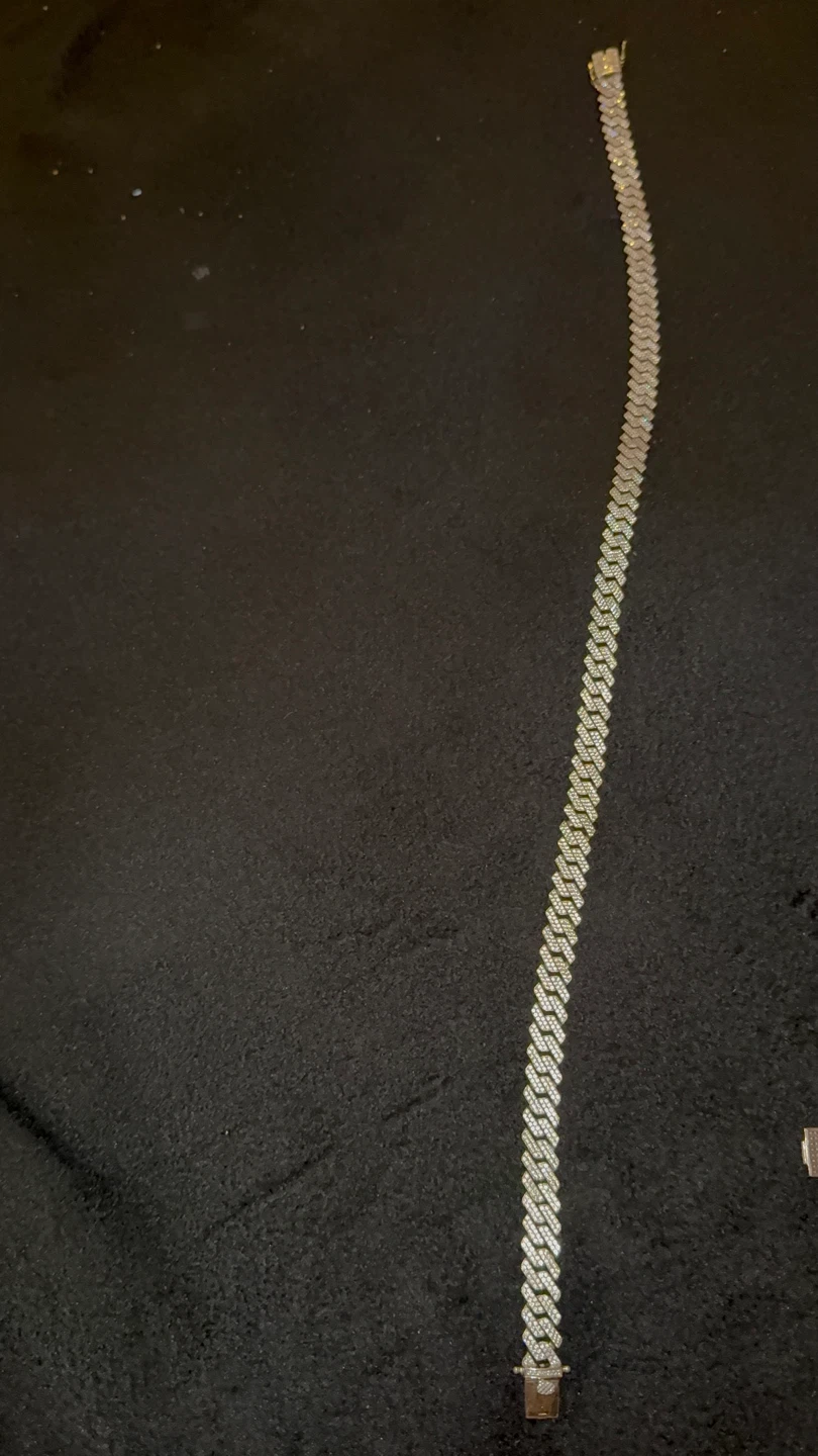 Cuban Link Chain Necklace with Rhinestones - photo 3