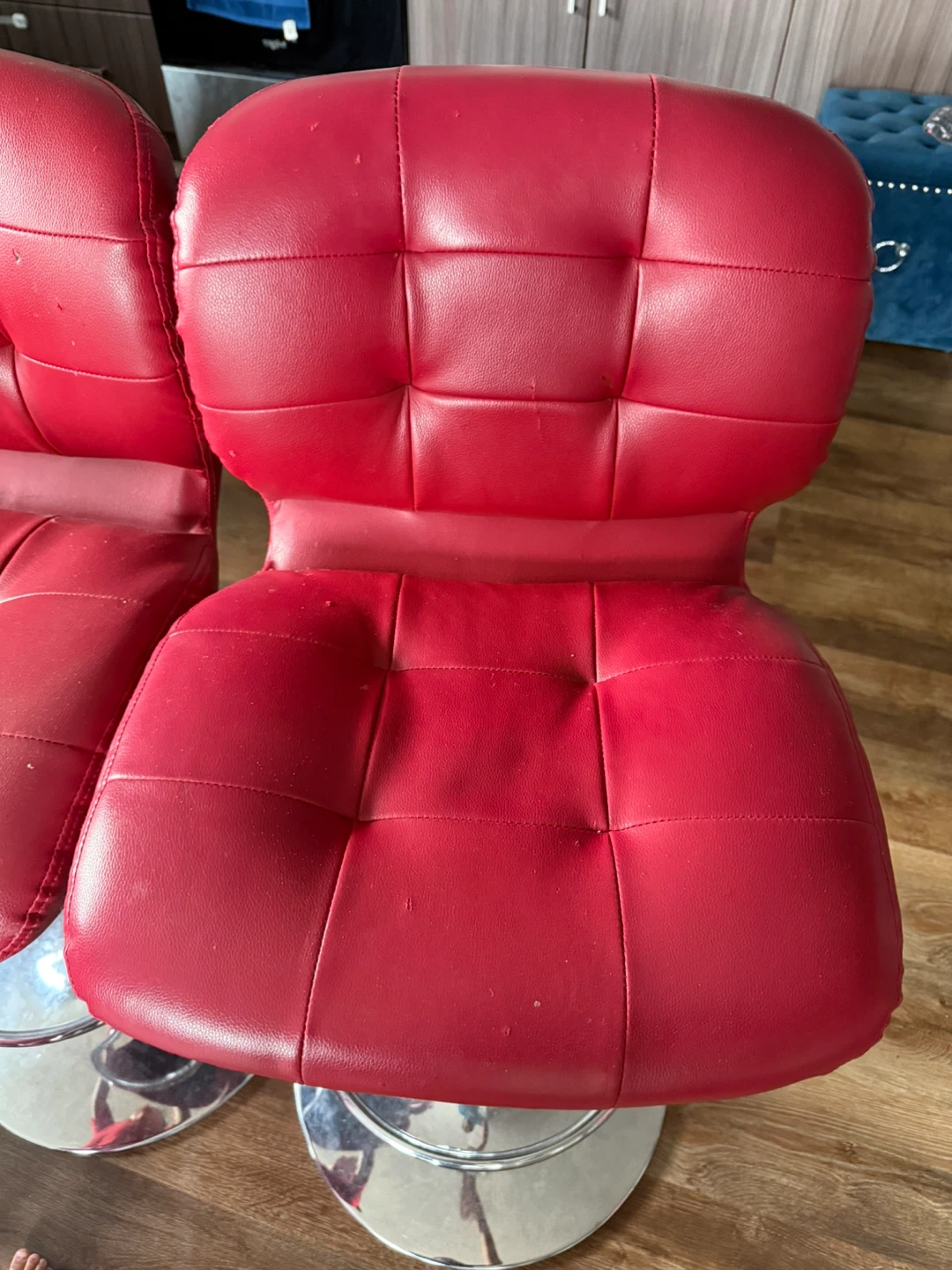 2 Red Adjustable Bar Stools - photo 3