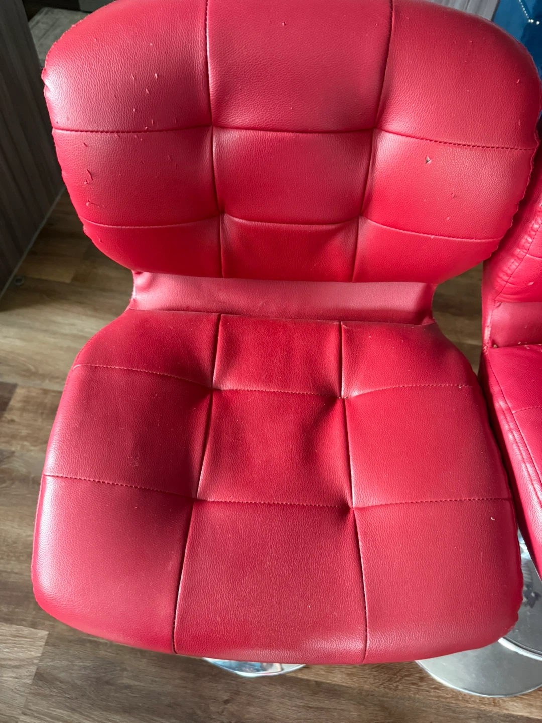 2 Red Adjustable Bar Stools - photo 2