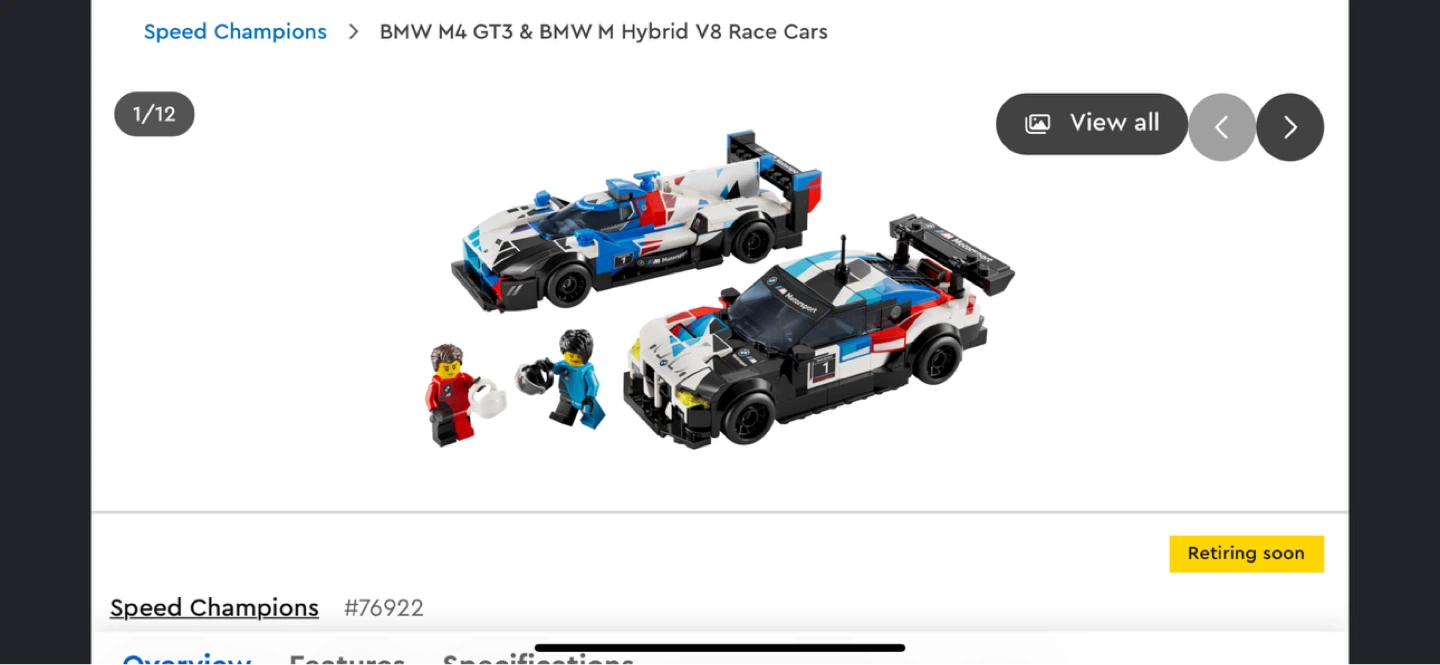 LEGO #76922 Speed Champions BMW M Hybrid V8 Race Car - photo 4