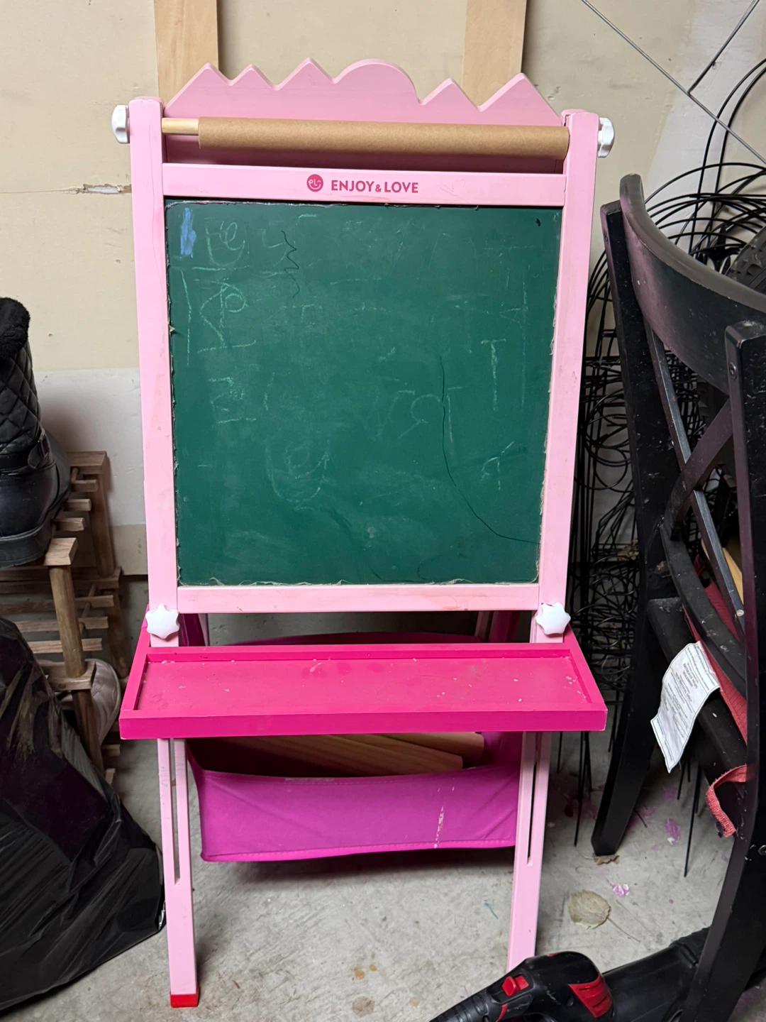 Enjoy & Love Pink Art Easel with Chalkboard - photo 4
