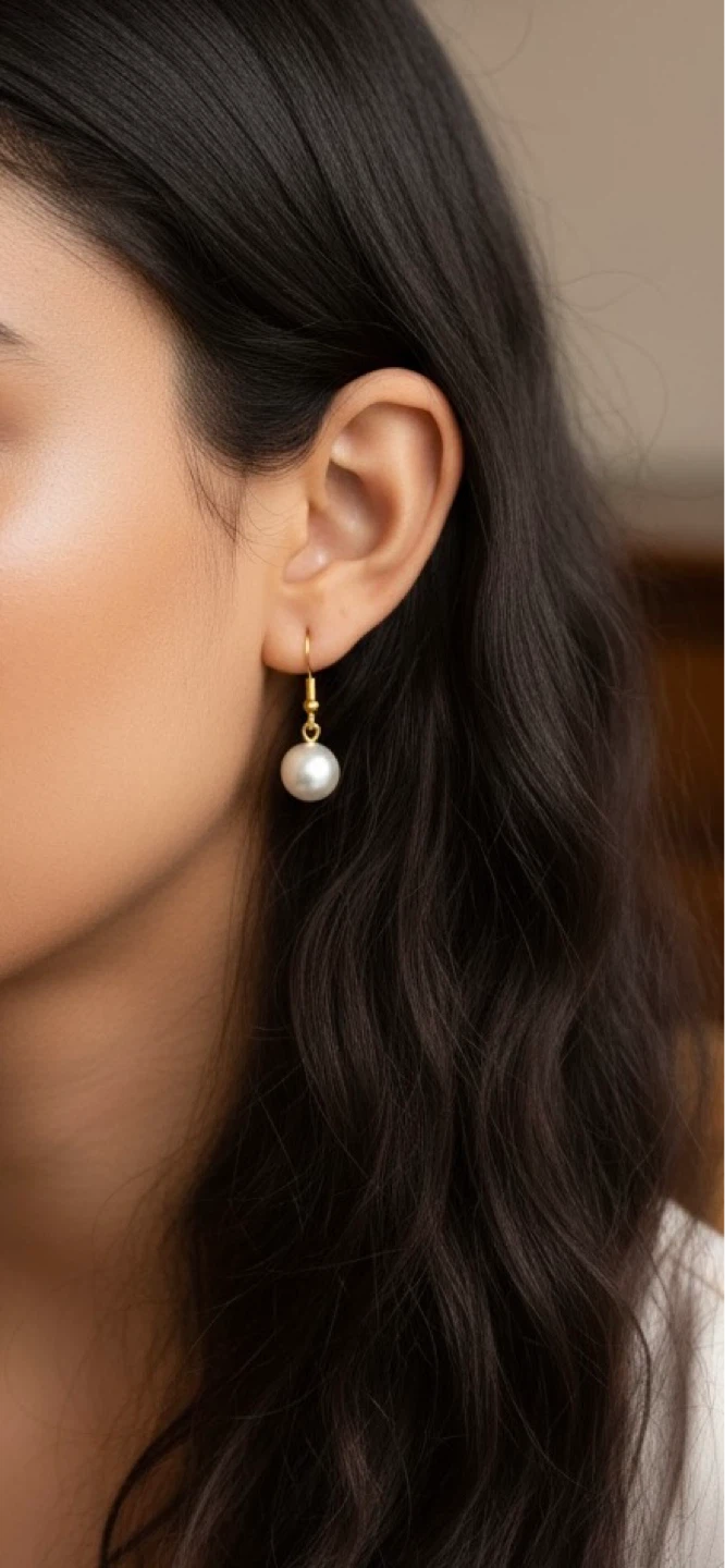 Pearl Drop Earrings 18k plated hook