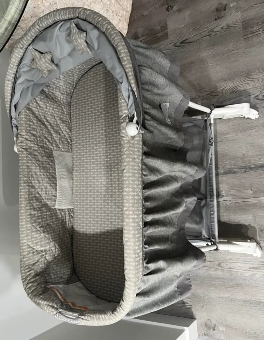 Grey Bassinet with Canopy and Storage Basket - photo 5