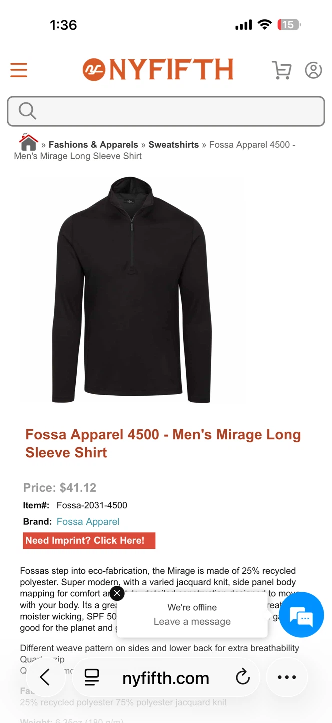 Fossa Apparel Men's Mirage Long Sleeve Shirt Black - photo 3
