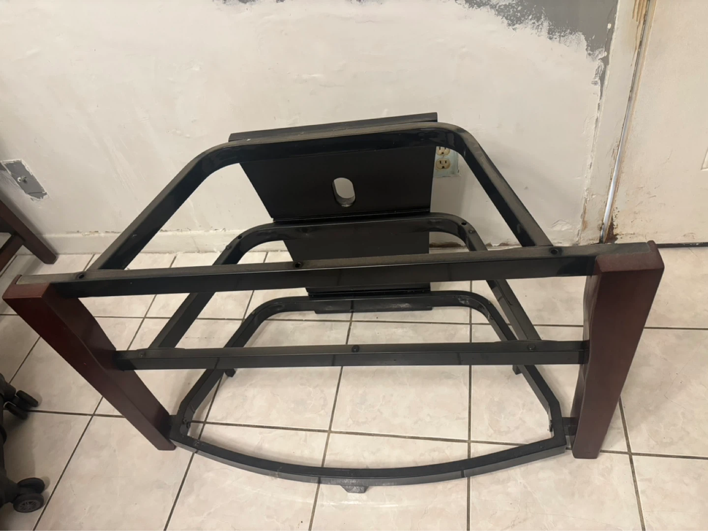 3-Tier Glass Entertainment TV Stand with Wood Accents - photo 4