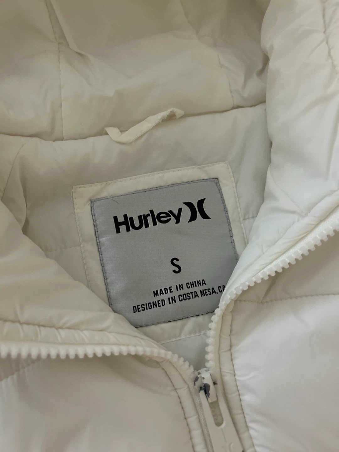 Hurley Women's White Puffer Jacket Size S - photo 2