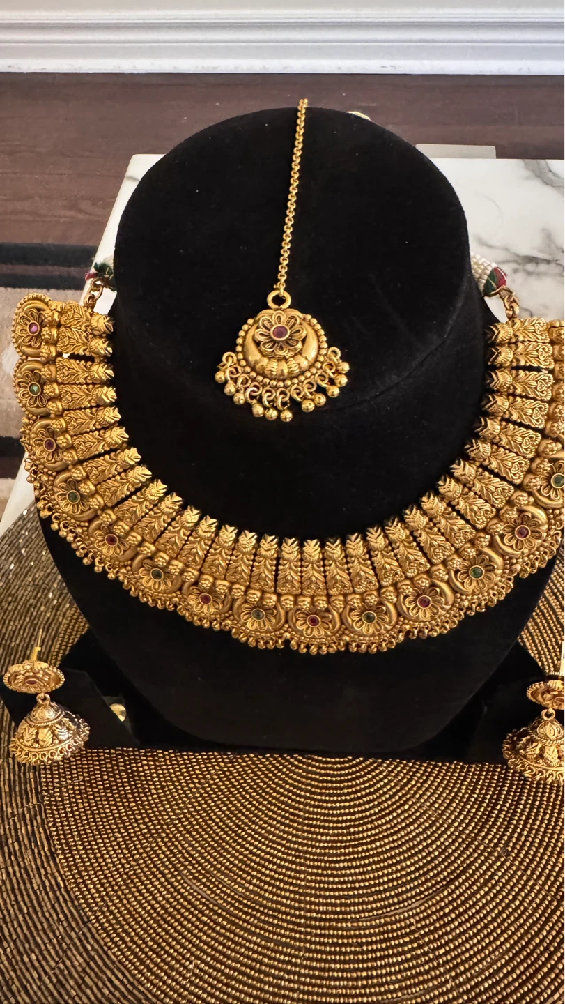 One gram gold plated choker set with Tikka - photo 2