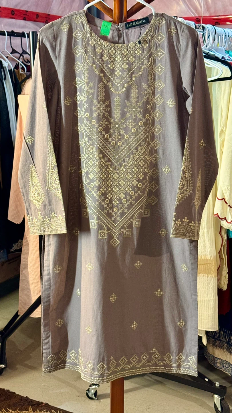 Limelight grey embroidered kurta and pants set - Size XS - photo 3