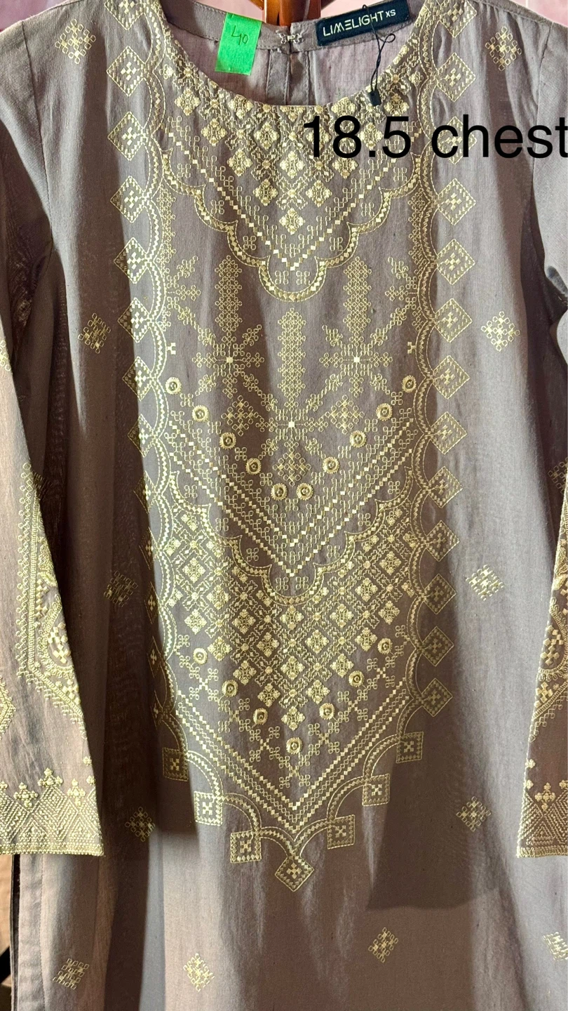 Limelight grey embroidered kurta and pants set - Size XS - photo 2