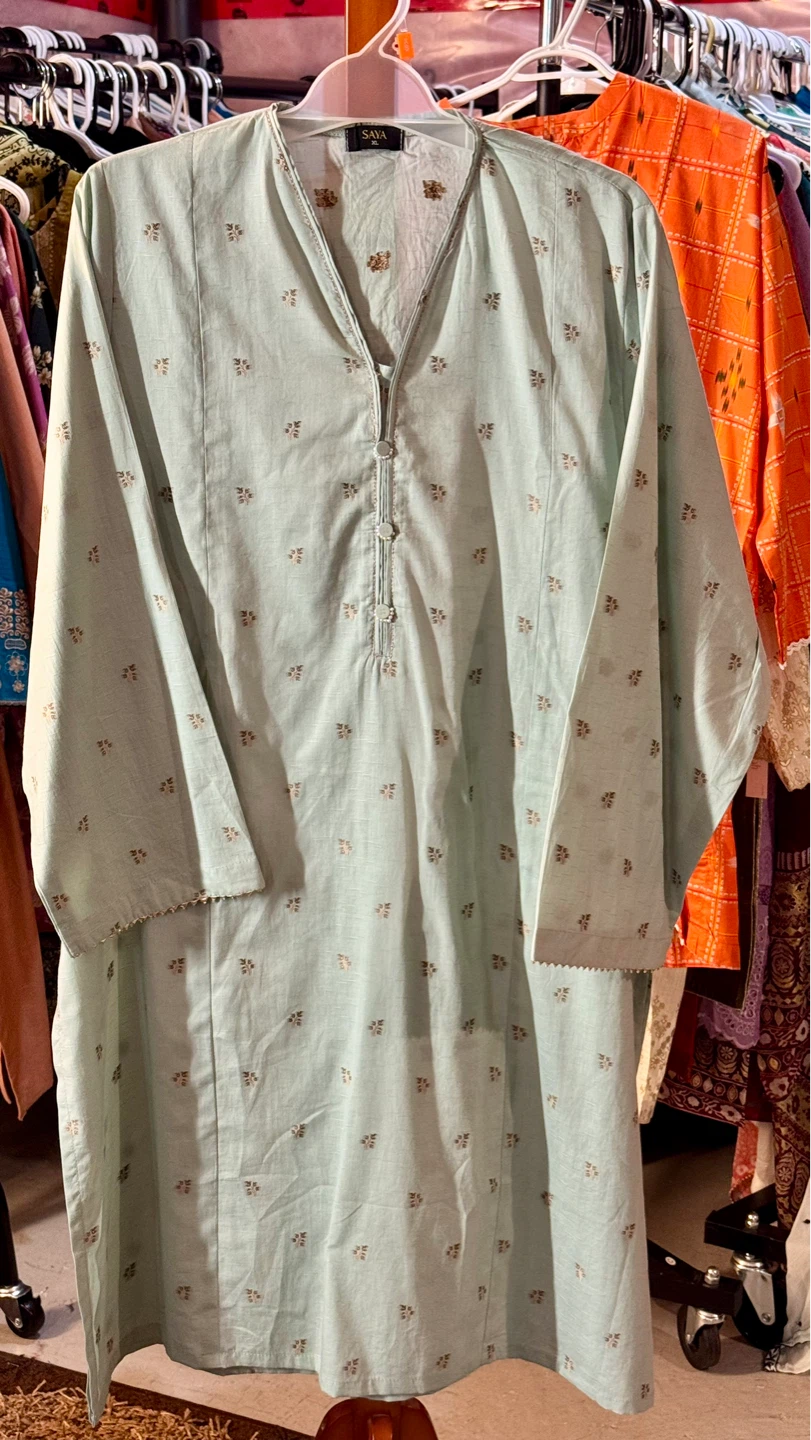 SAYA Women's XL Light Green Kurta and Pants Set - photo 2