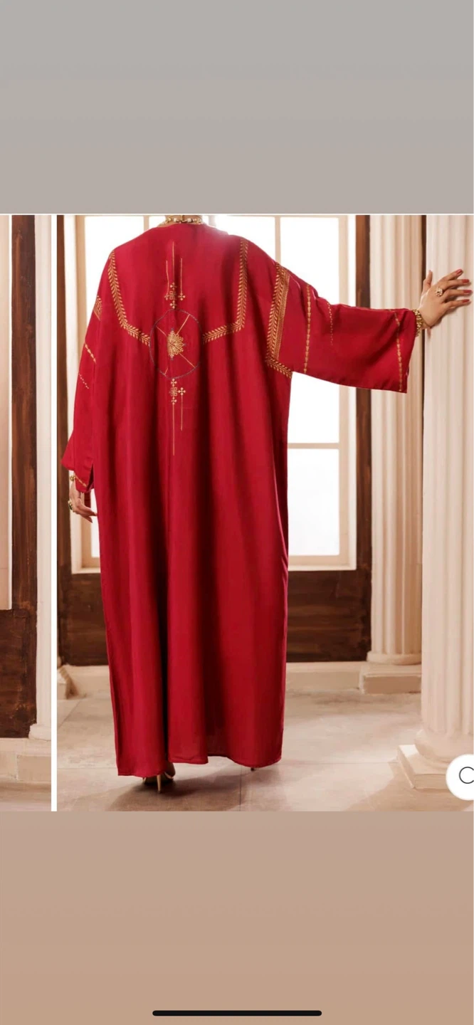Almirah Red Kaftan with Gold Embroidery - photo 2