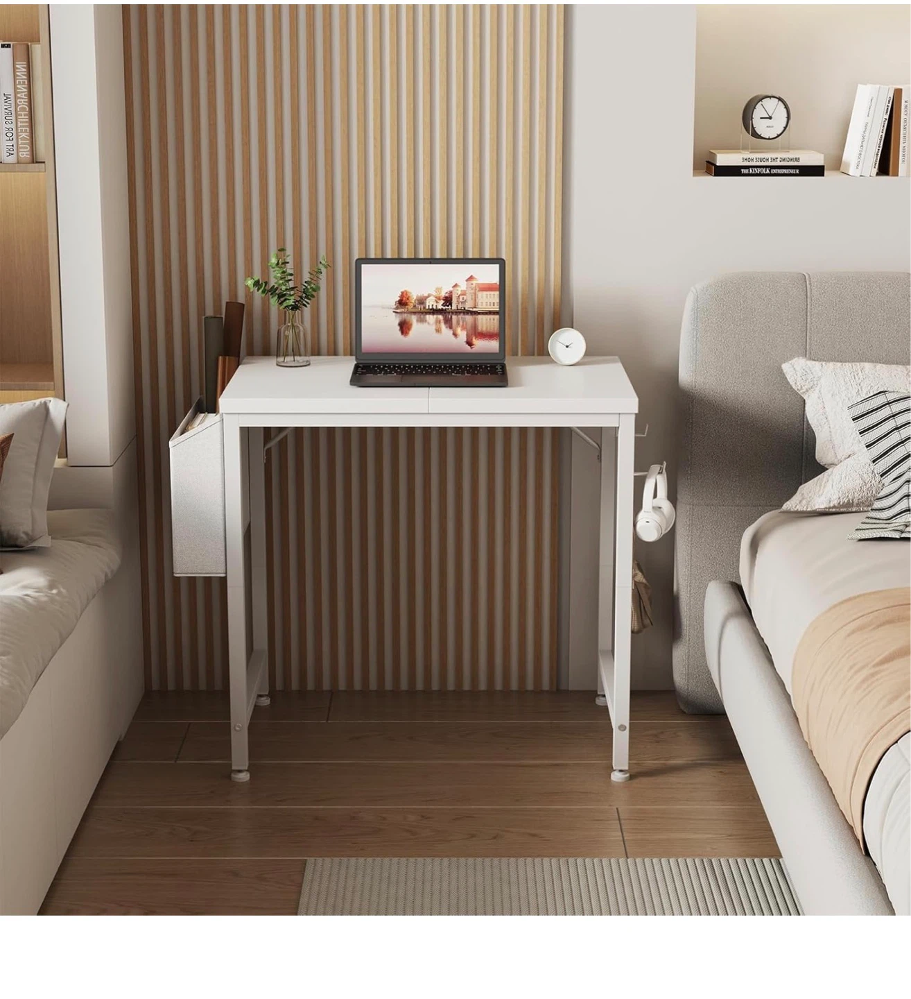 White Study Desk with Storage Bag S24D - photo 4