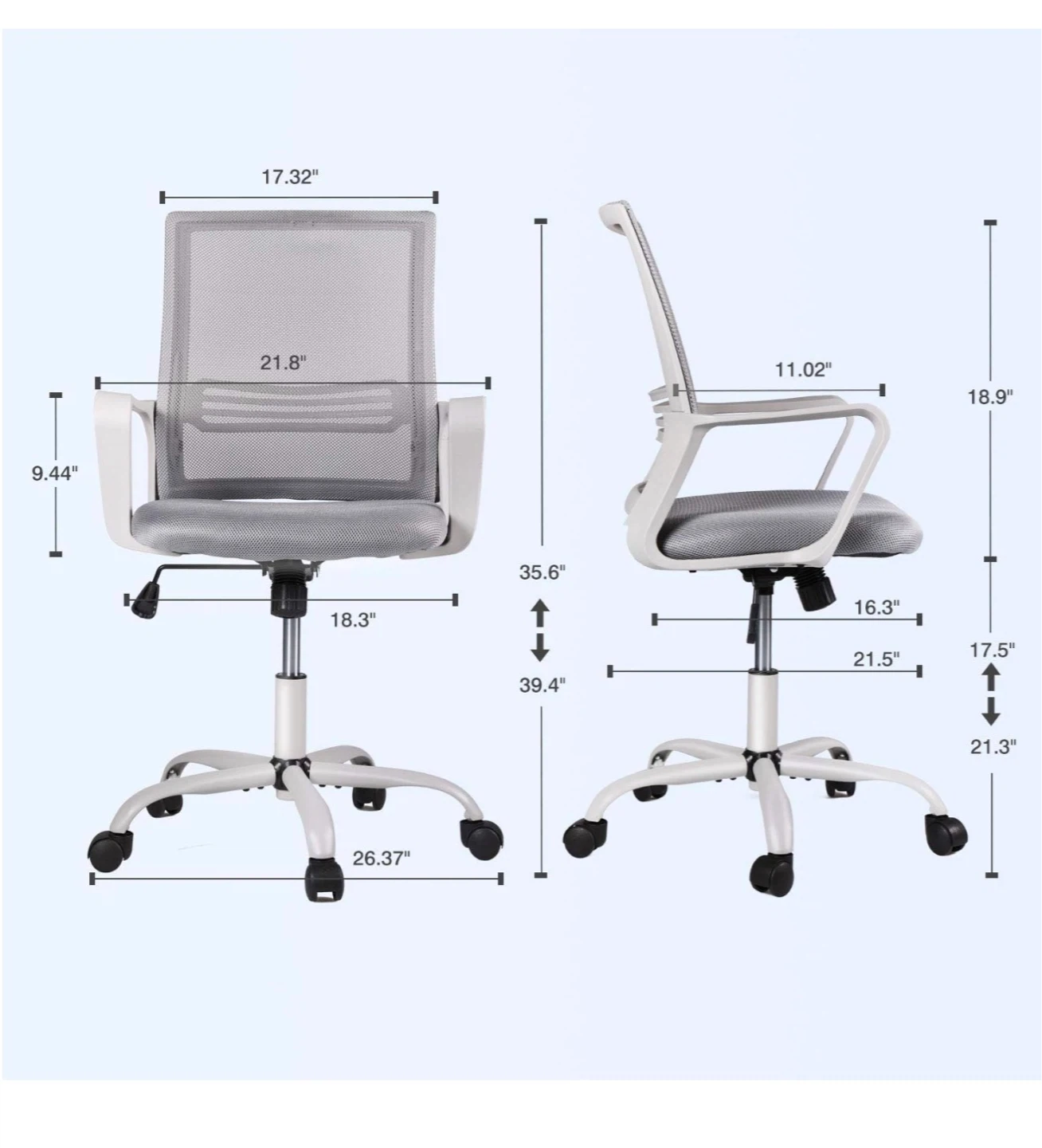 Ergonomic Mesh Office Chair - Grey OC9 - photo 3