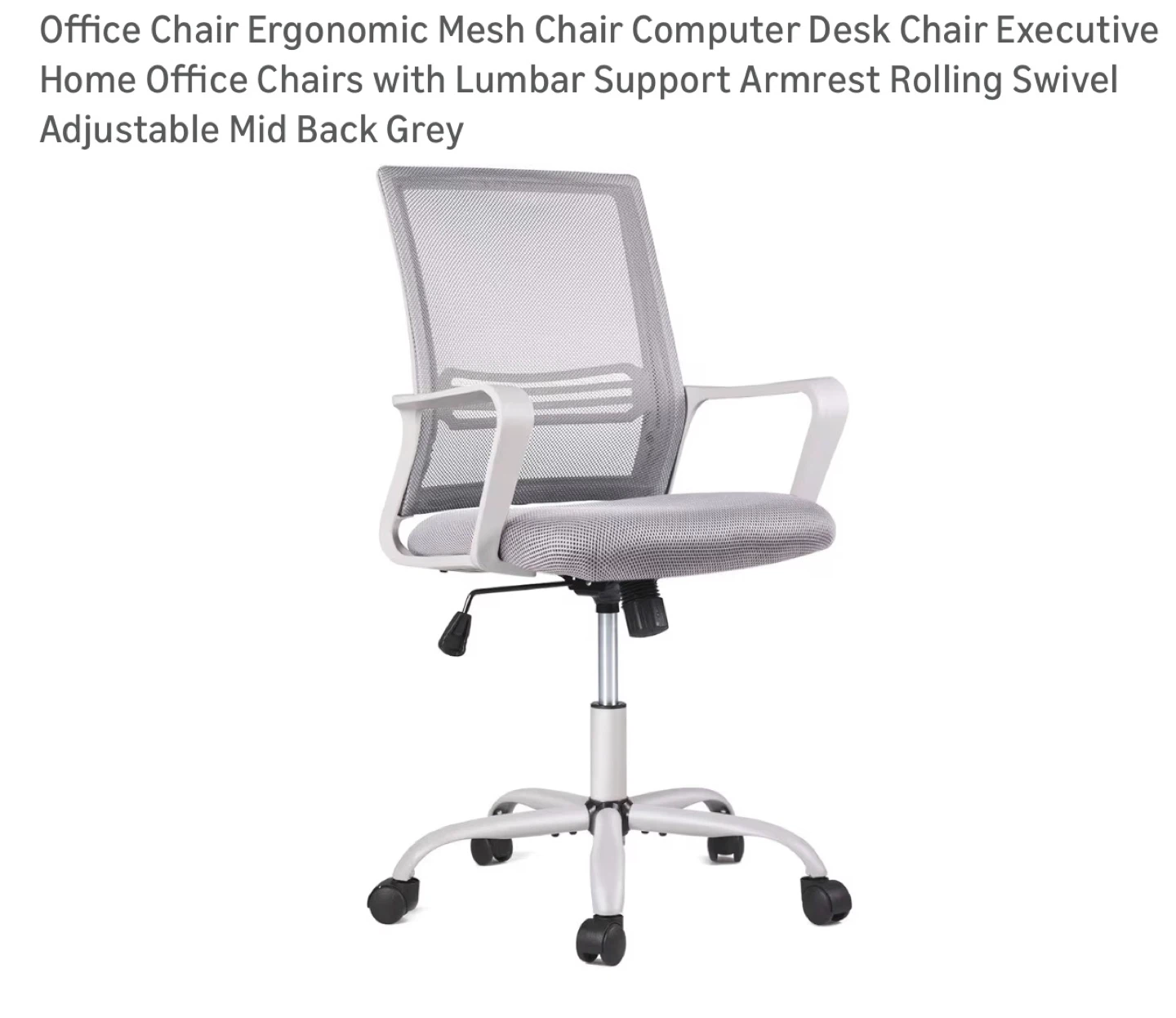 Ergonomic Mesh Office Chair - Grey OC9