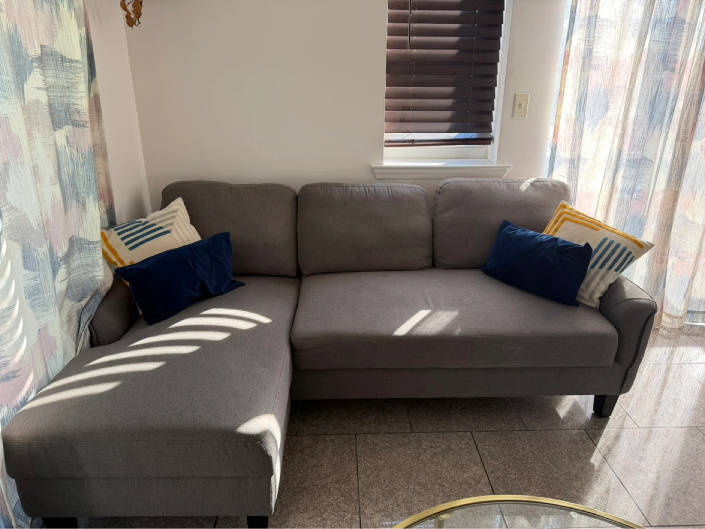 Gray Sectional Sofa with Chaise