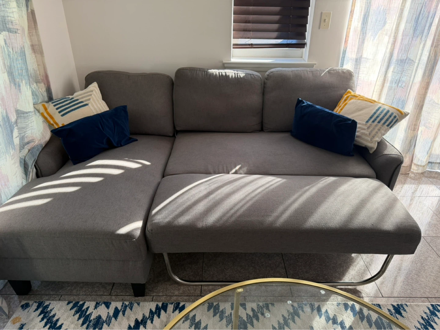 Gray Sectional Sofa with Chaise - photo 2