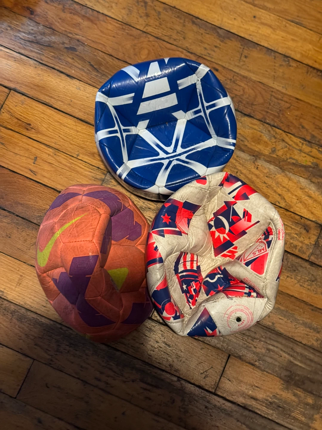 Lot of 3 Soccer Balls - Nike, Adidas MLS