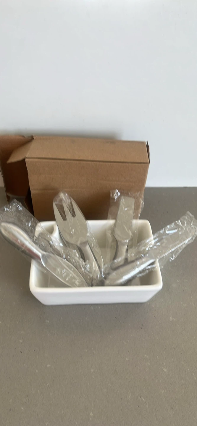 Cheese Knife Set with Ceramic Holder