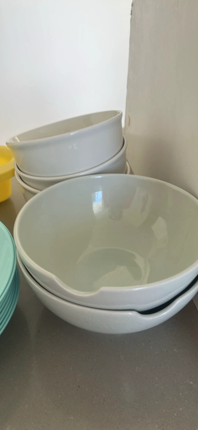 Set of 6 Aqua Blue Melamine Bowls