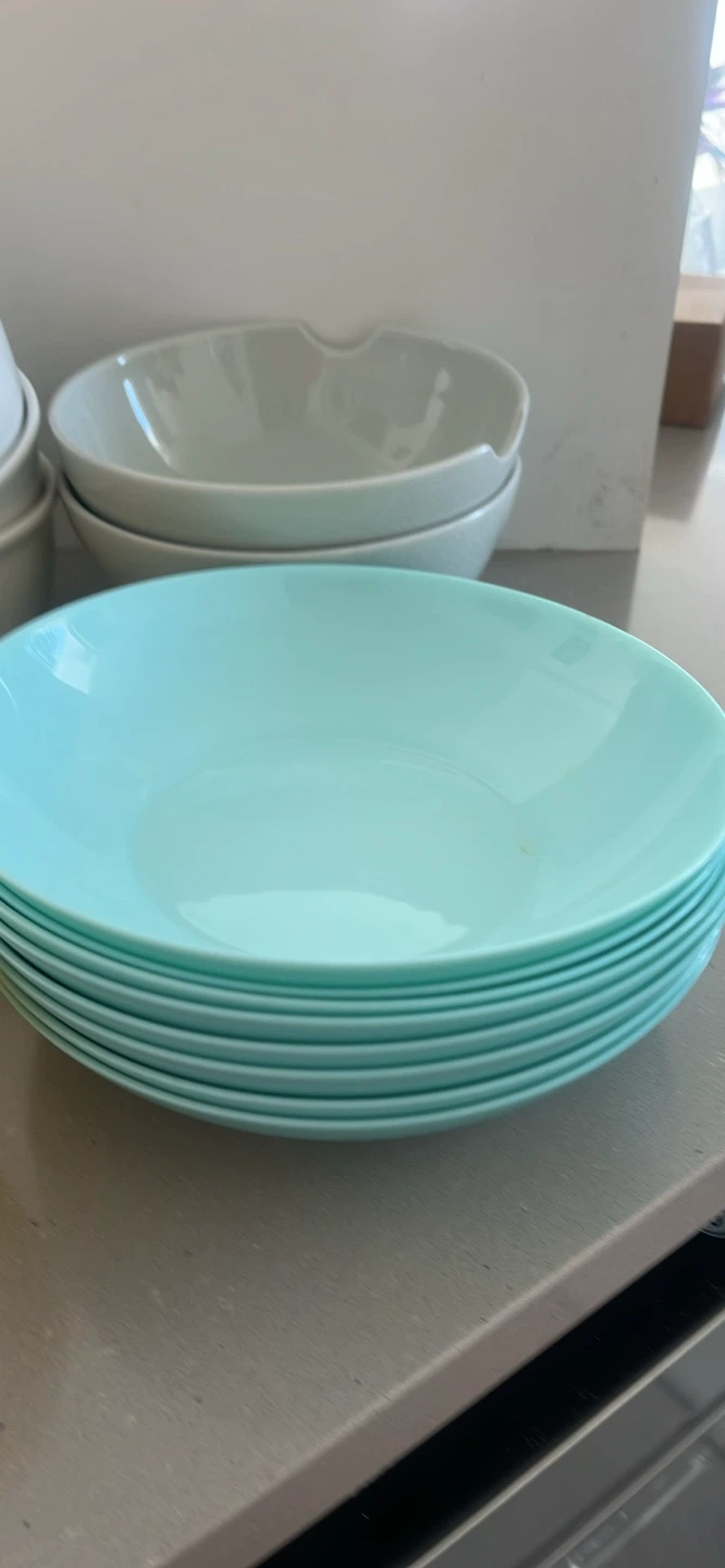 Set of 6 Aqua Blue Melamine Bowls - photo 2