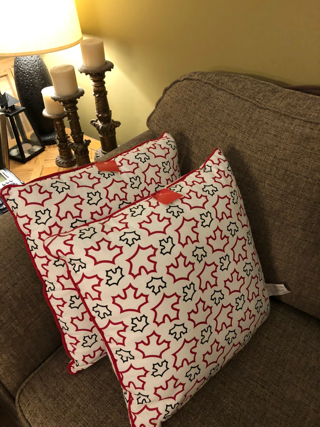 Two Maple Leaf Throw Pillows