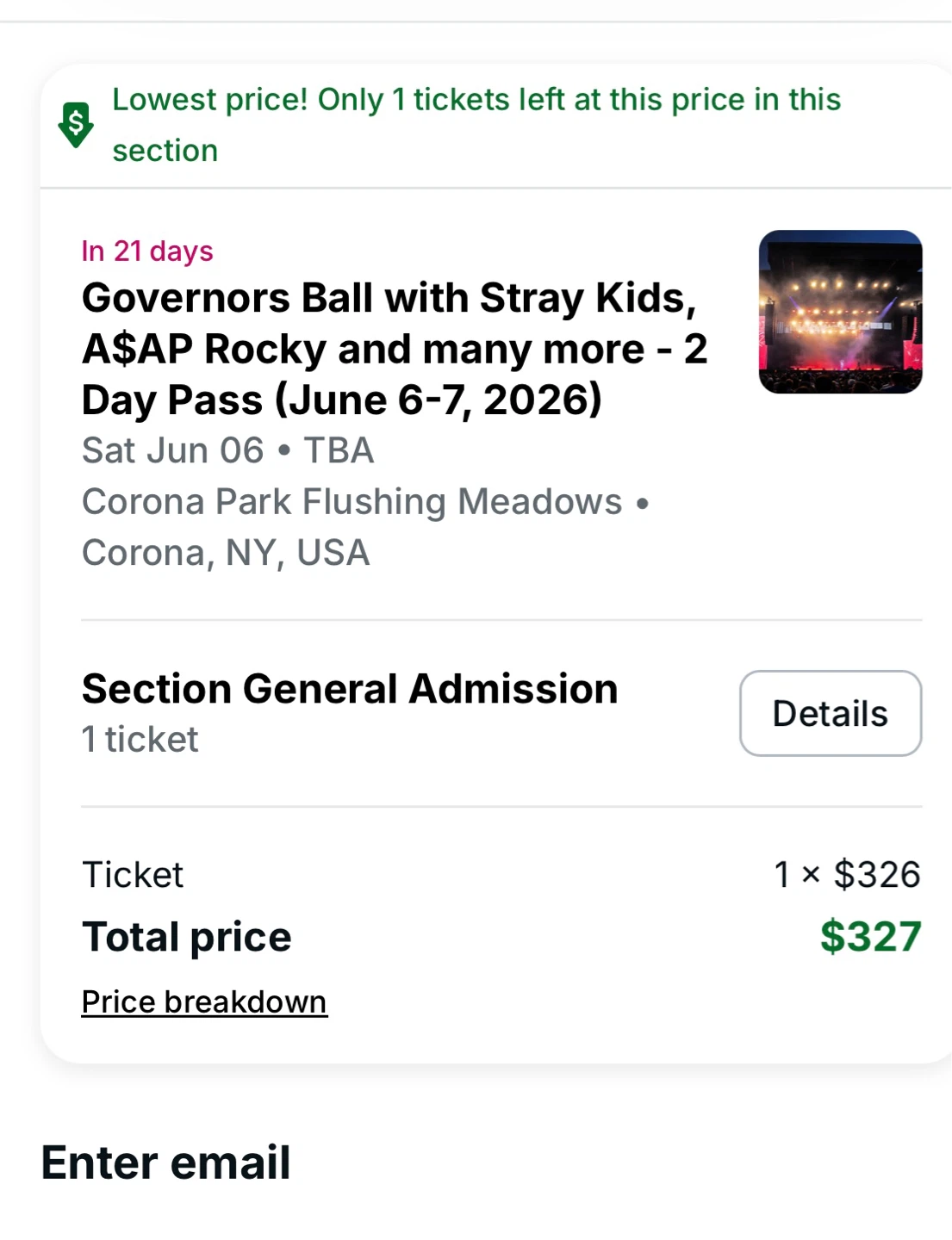 Gov ball 2 day ticket wristband - photo 3