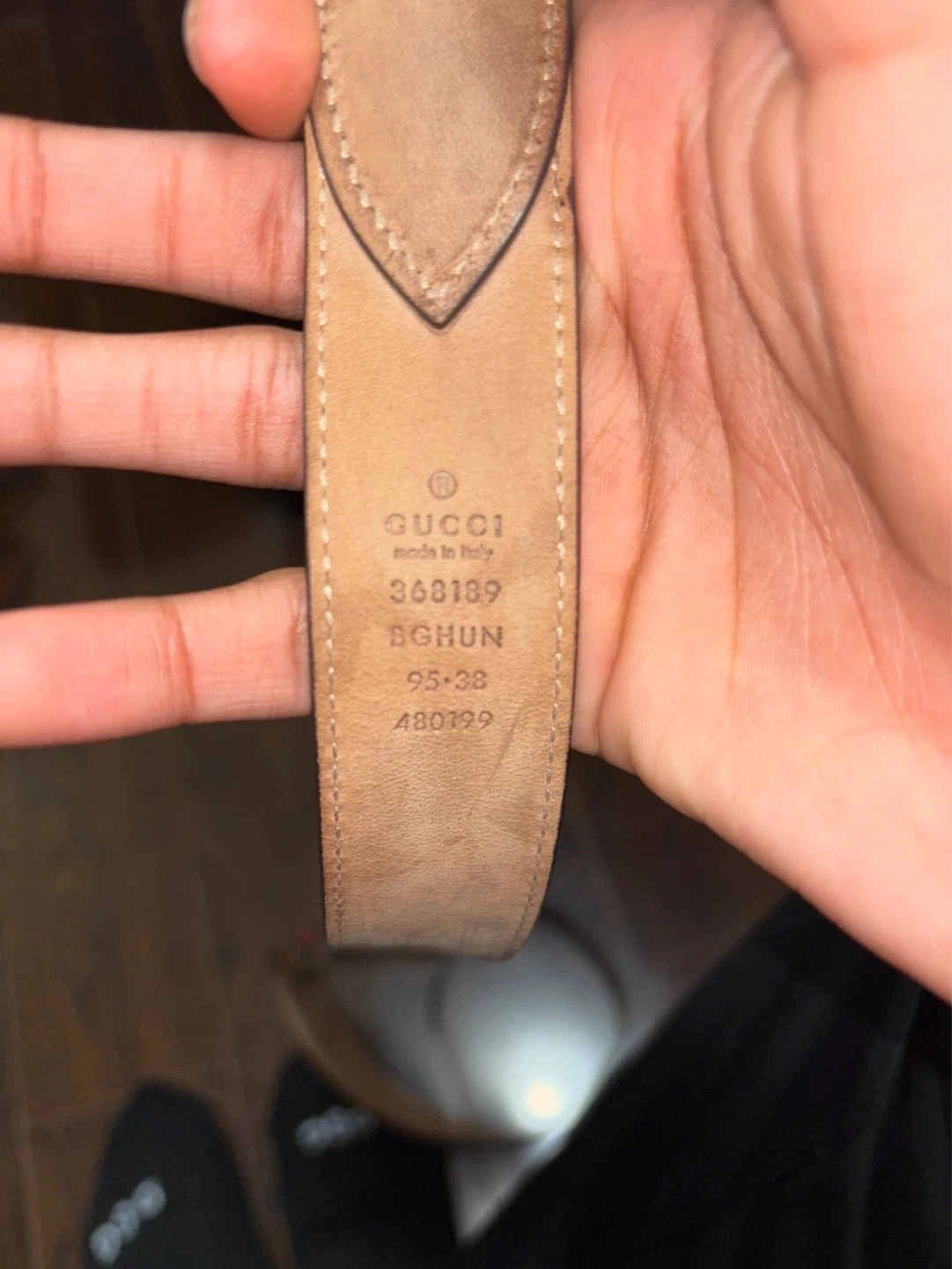 3cm Gucci Striped Webbed Leather Belt - photo 2