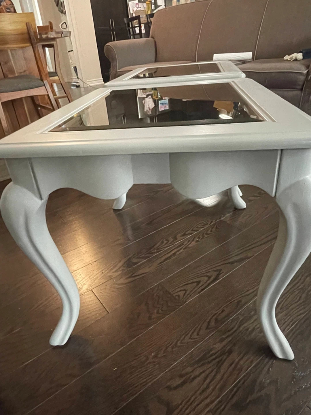 White Accent Table with Glass Top - Set of 2 - photo 5