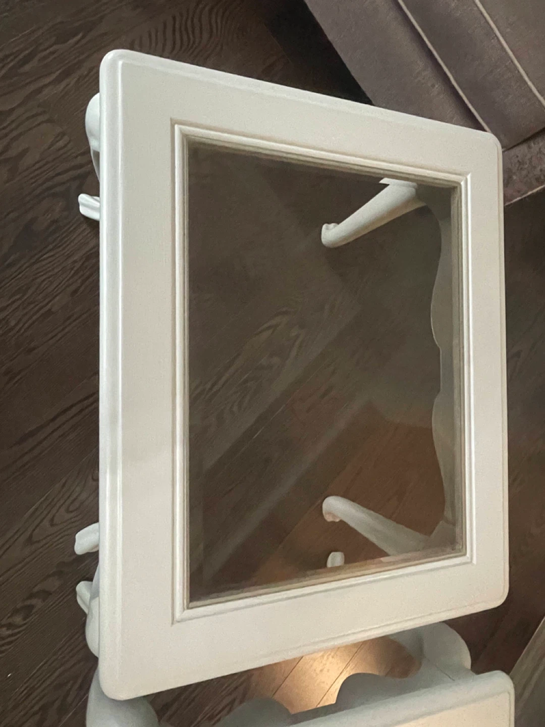 White Accent Table with Glass Top - Set of 2 - photo 4
