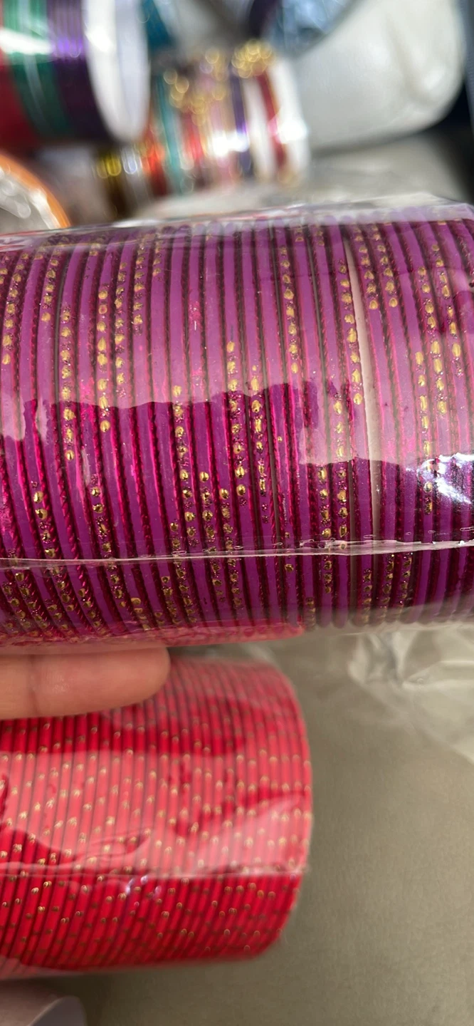 Assorted Bangles - Gold, Silver, Red, Purple - photo 2