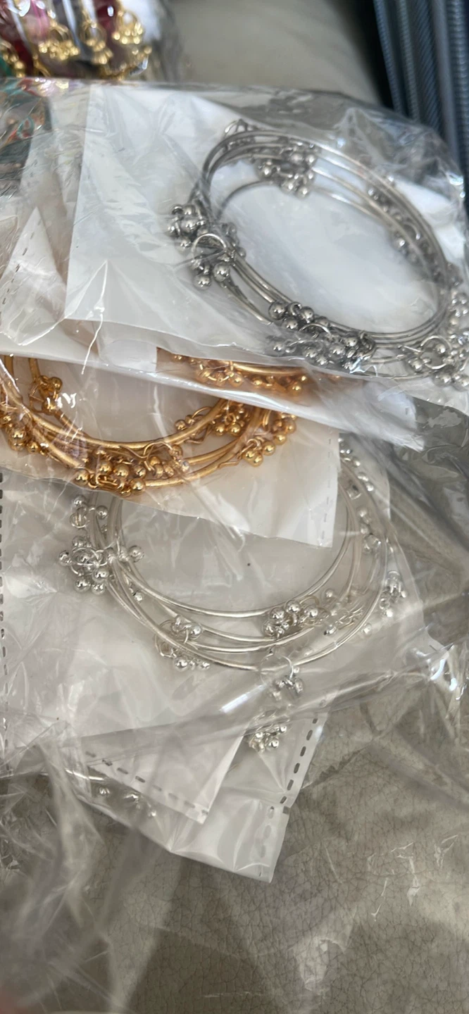 Assorted Bangles - Gold, Silver, Red, Purple - photo 5