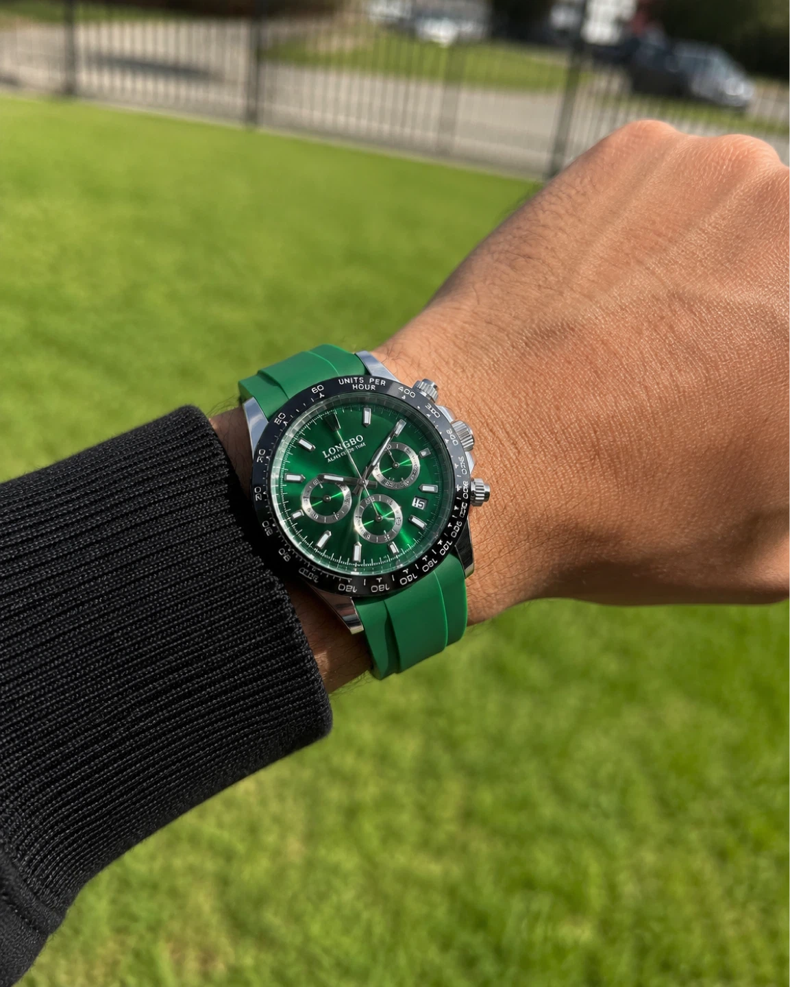 Longbo Green Dial Chronograph Watch