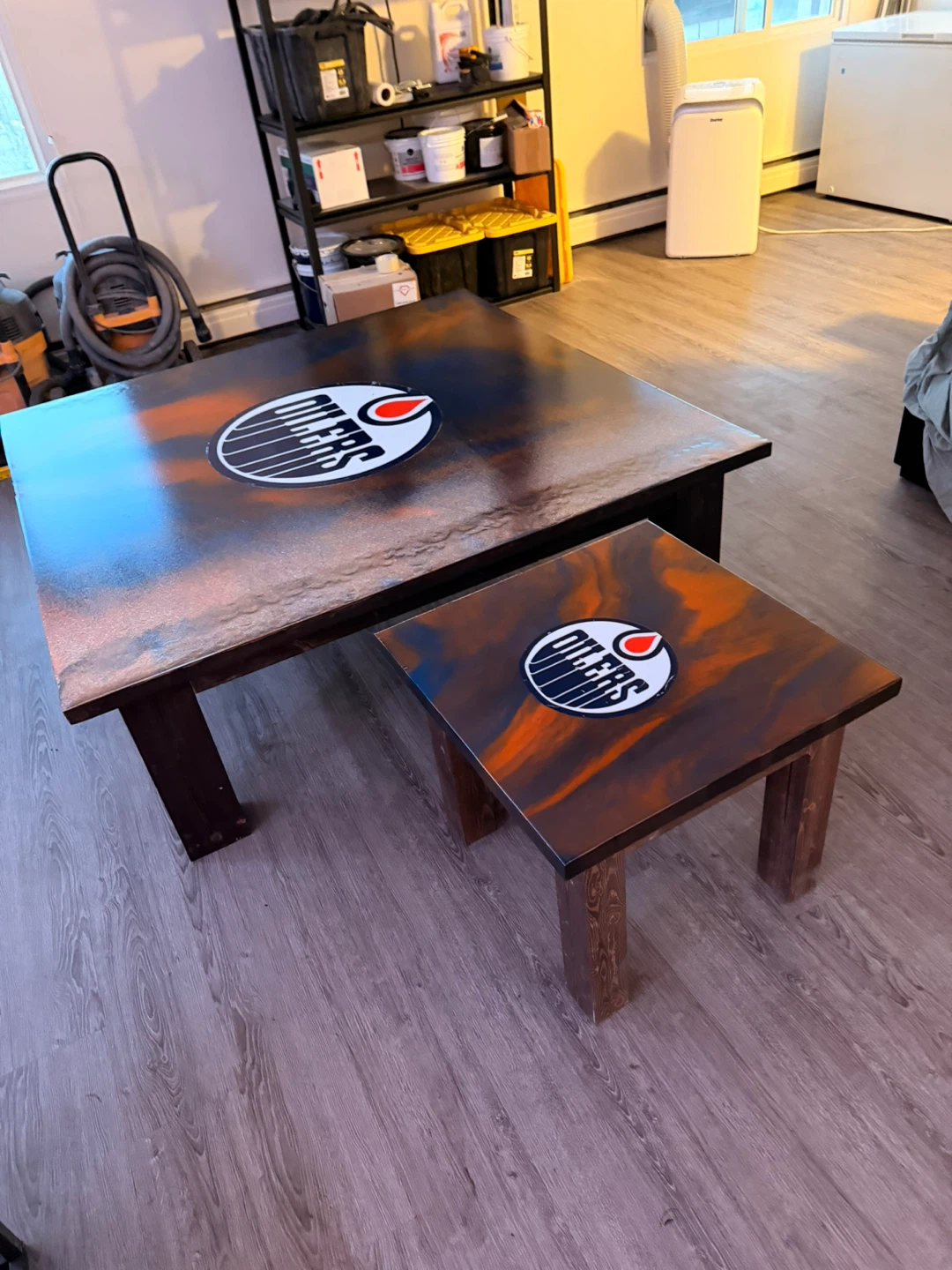 Edmonton Oilers Epoxy Coffee Table Set