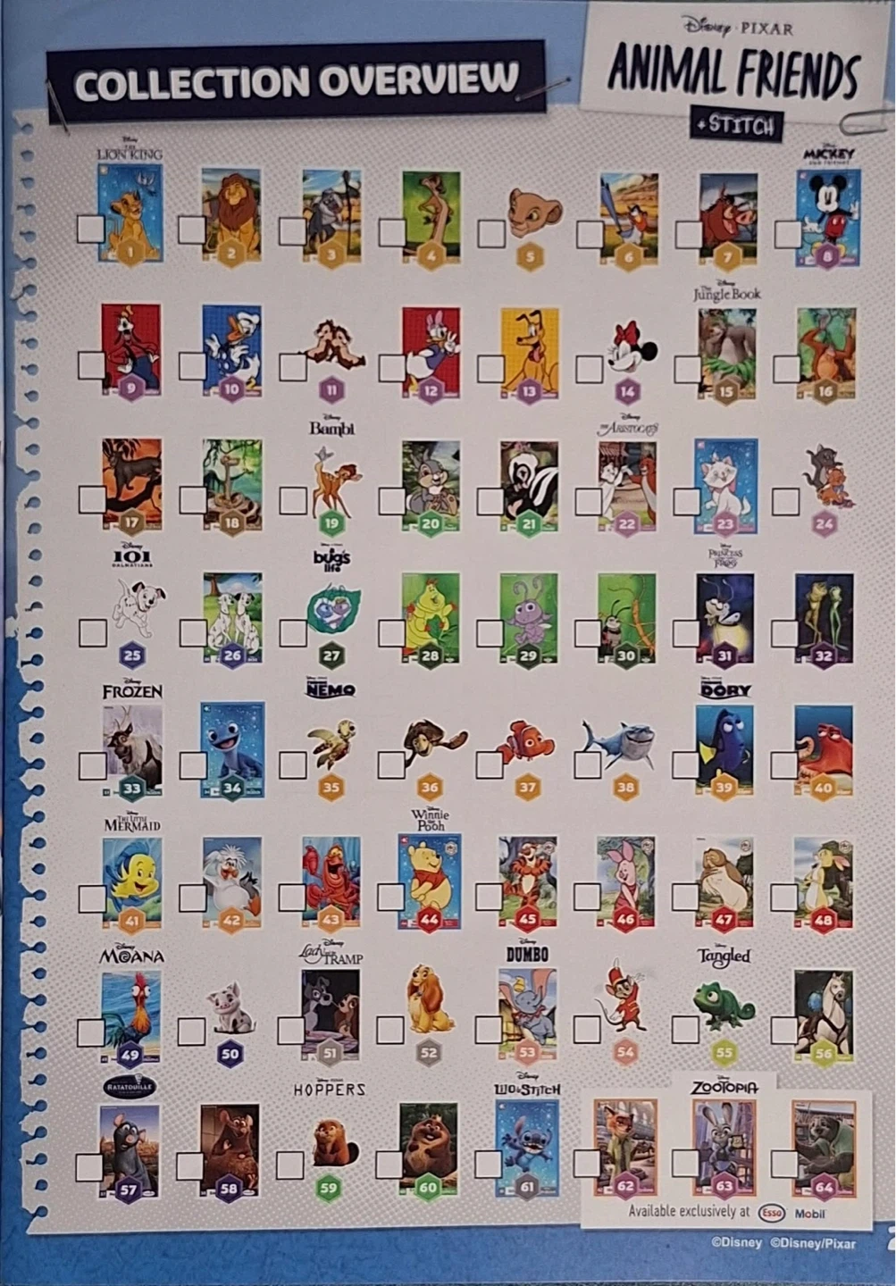 Disney Pixar Animal Friends + Stitch Completed Set
