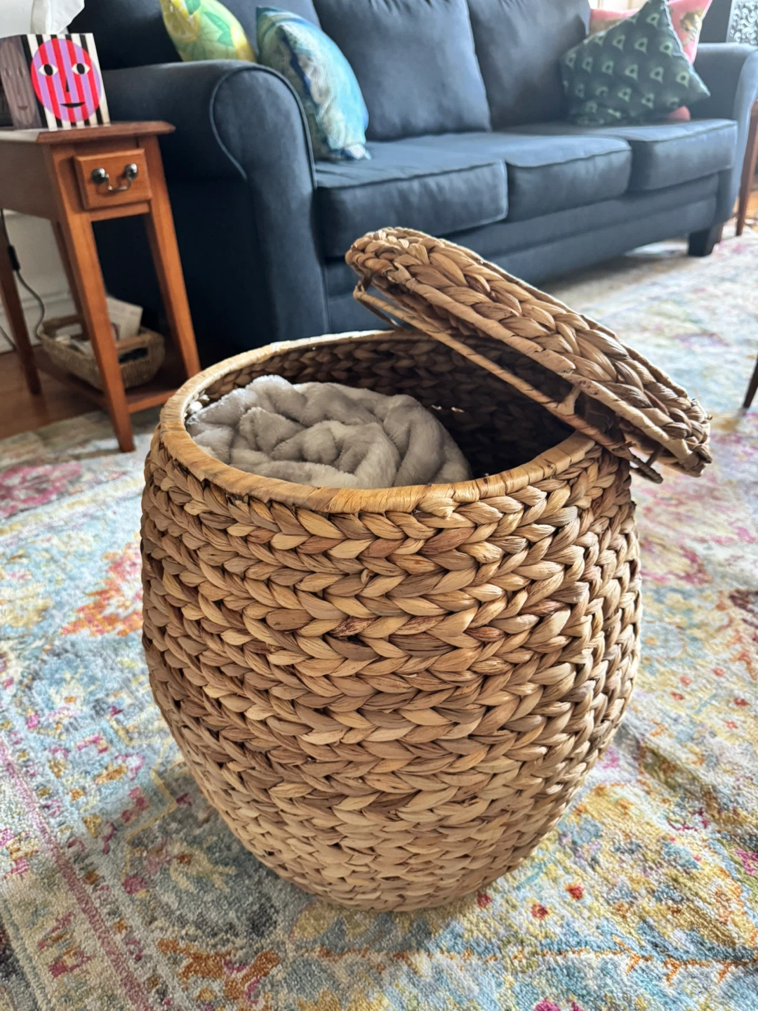 Woven Storage Ottoman with Lid - photo 2
