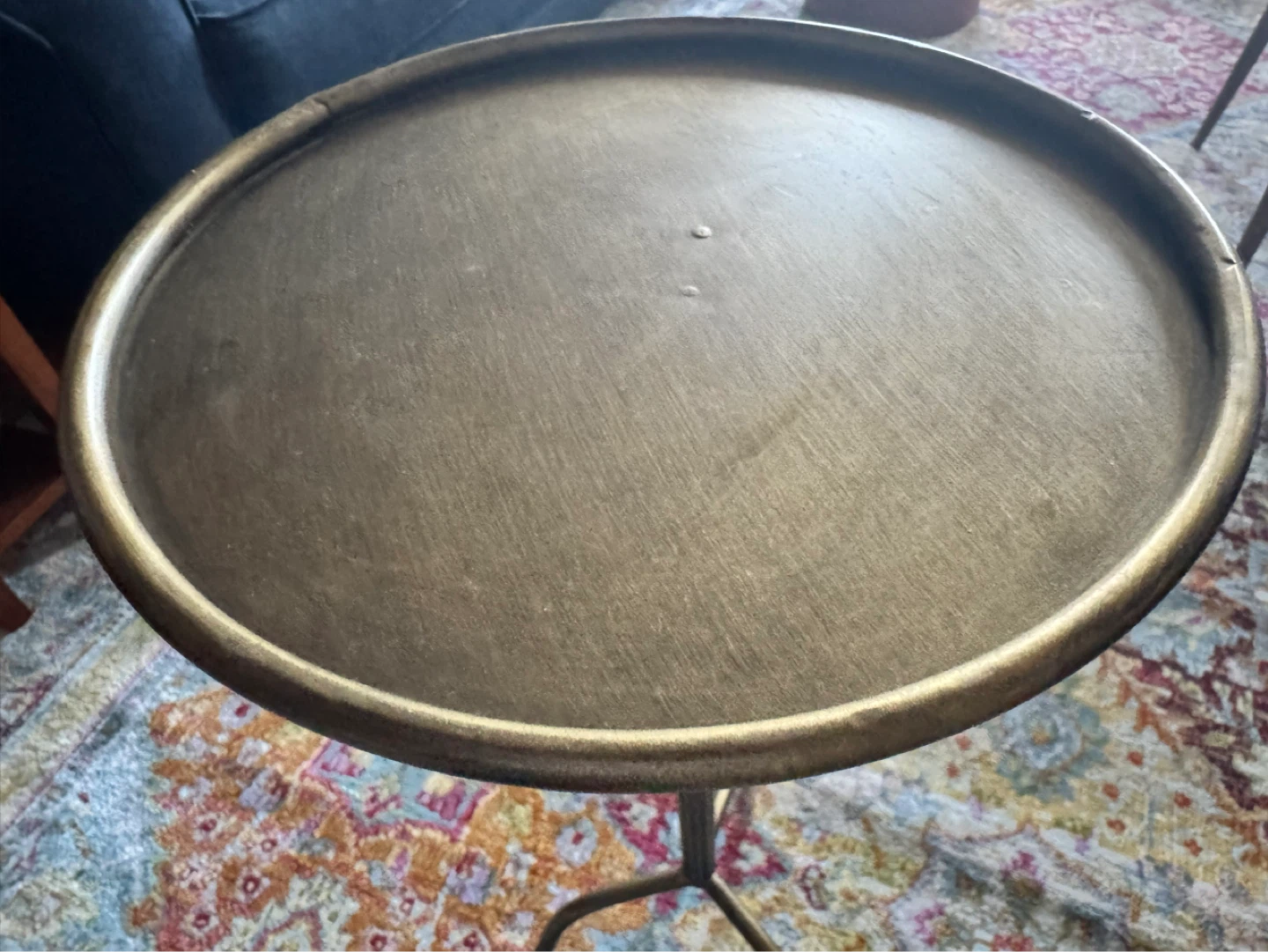 Metal Martini Cocktail Table, Antique Brass - photo 3