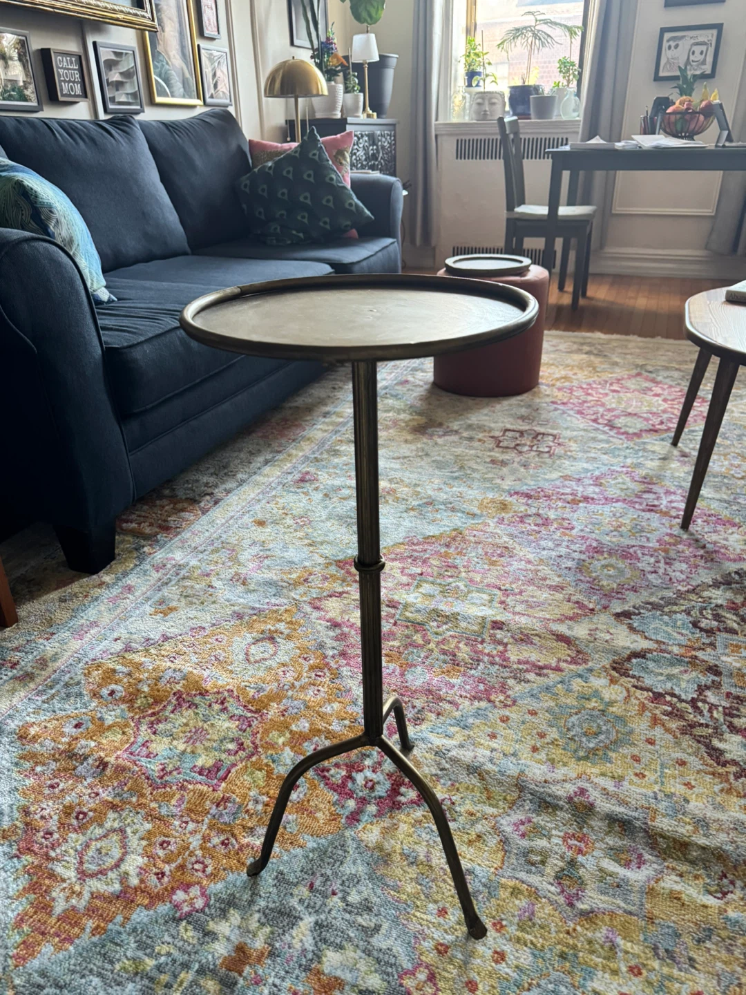 Metal Martini Cocktail Table, Antique Brass - photo 2