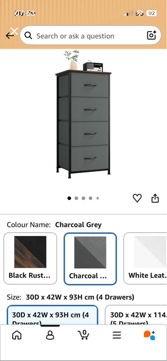 Charcoal Grey 4-Drawer Dresser