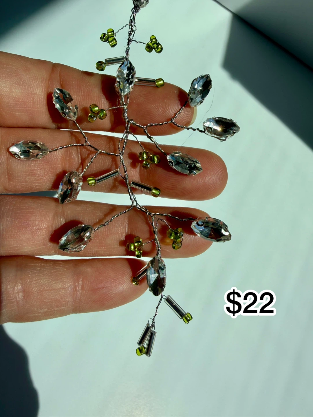 Crystal and Bead Hair Vine