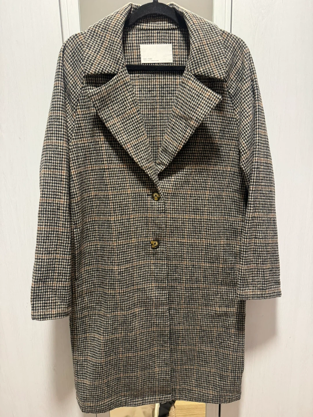 Oak + Fort Houndstooth Print Coat